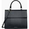 Large, Insulated, Chic Lunchbox, Black Croc - Lunchbags - 1 - thumbnail