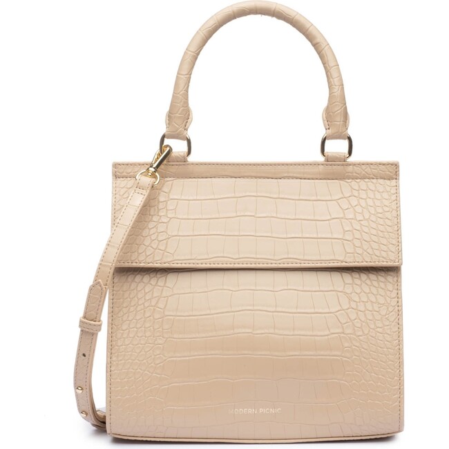 Medium Stylish, Chic Insulated Lunchbox, Cream Croc