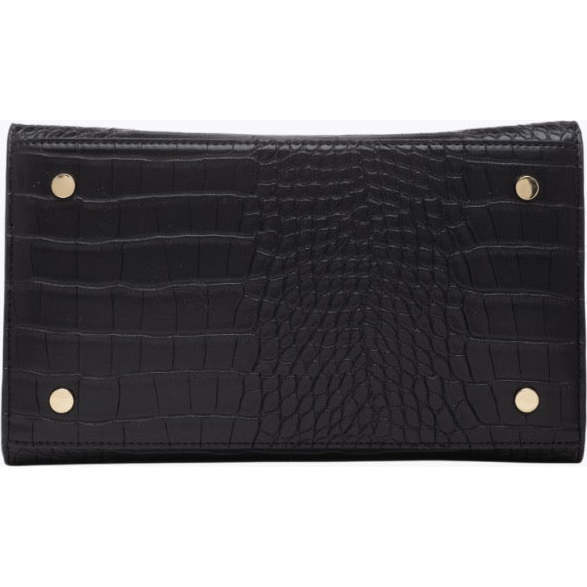 Medium Stylish, Chic Insulated Lunchbox, Black Croc - Lunchbags - 4