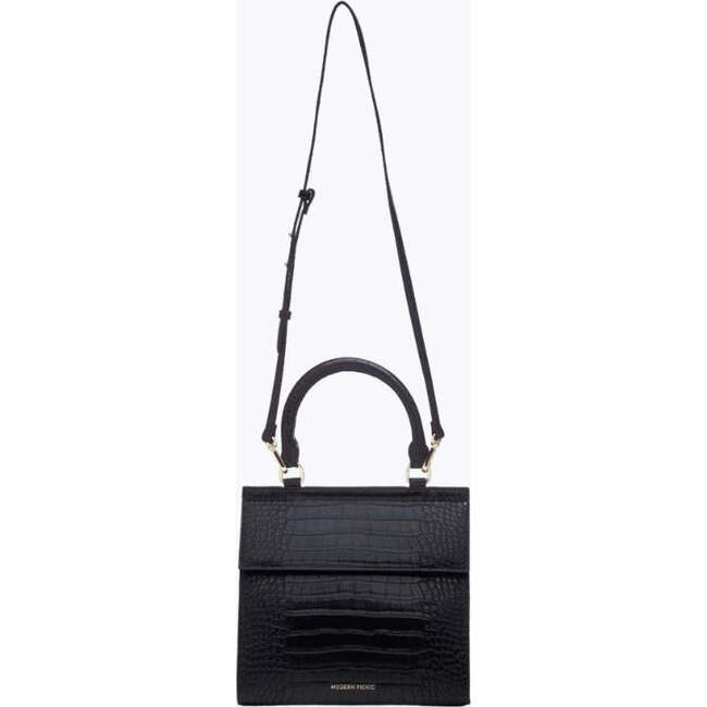 Medium Stylish, Chic Insulated Lunchbox, Black Croc - Lunchbags - 5