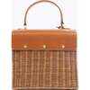 Medium Insulated Hand-Woven Wicker Lunchbox, Brown - Lunchbags - 3