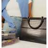 Large, Insulated, Chic Lunchbox, Black Croc - Lunchbags - 7