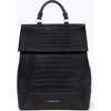 Chic, Stylish Padded Laptop Sleeve Backpack, Black Croc - Backpacks - 1 - thumbnail