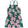 Smocked Strappy Romper, Bold Hibiscus - Rompers - 1 - thumbnail