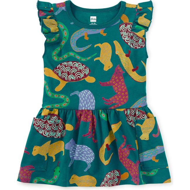 Flutter Sleeve Pocket Dress, Brazilian Folk Animals - Dresses - 2