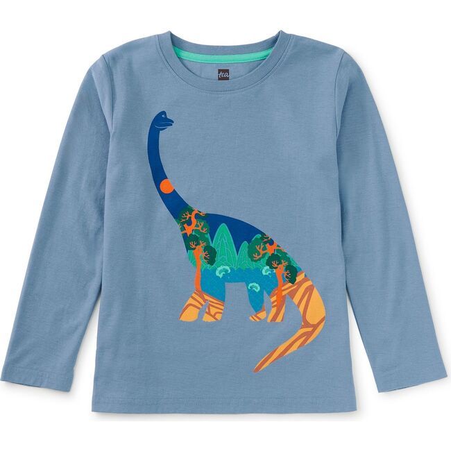 Korea in a Dino Graphic Tee, Blue Tide