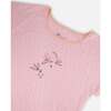 Women'S Organic Cotton Two-Piece Pajama Set, Small Pink Flowers On Pale Pink Background - Pajamas - 2