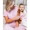 Women'S Organic Cotton Two-Piece Pajama Set, Small Pink Flowers On Pale Pink Background - Pajamas - 4