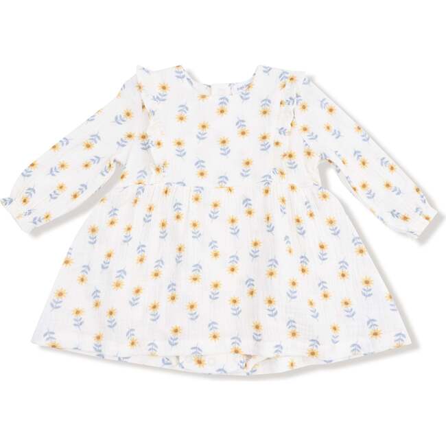 Ruffle Long Sleeve Bubble with Skirt, Western Sunflower