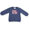 Oversized Varsity Sweatshirt, Vintage Indigo - Sweatshirts - 1 - thumbnail