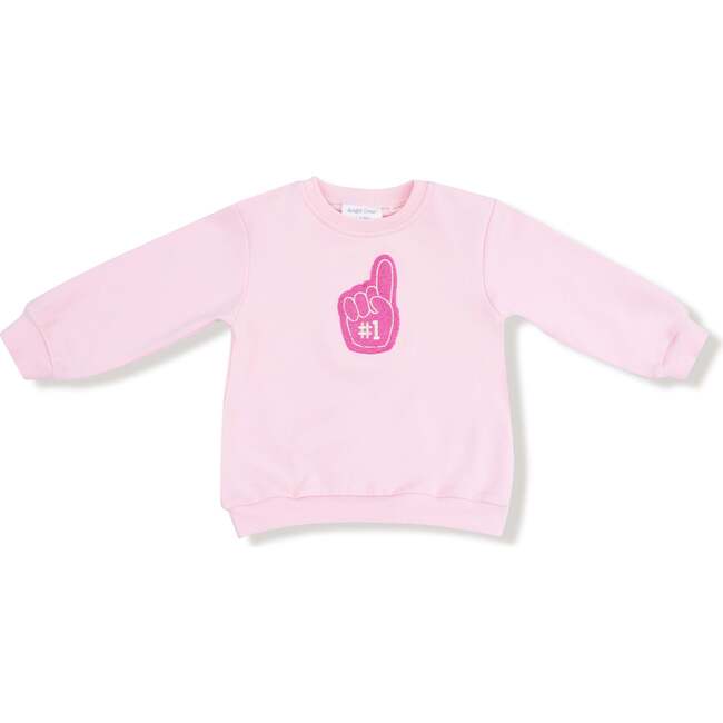 #1 Fan Oversized Varsity Sweatshirt, Pink
