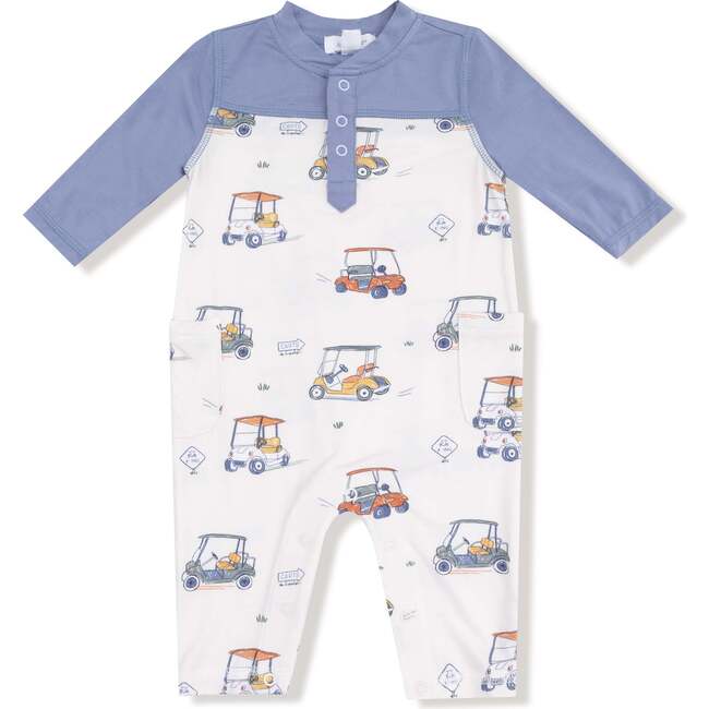Romper with Contrast Sleeves, Zooming Golf Carts