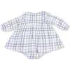 Long Sleeve Smocked Ruffle Bubble with Skirt, Blue Plaid - Dresses - 2