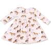 Twirly Long Sleeve Dress, Horses Pink - Dresses - 2