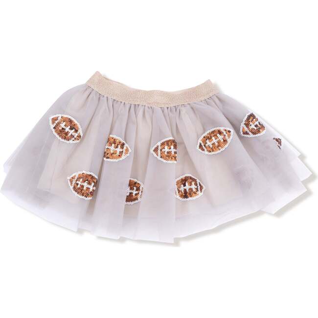 Oatmeal Varsity Football Tutu Skirt, Light Gray Heather