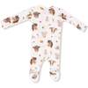 2 Way Zipper Footie, Vintage Baby Farm Animals - Footie Pajamas - 2