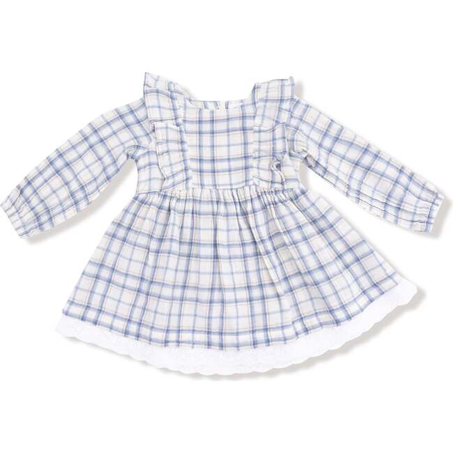 Long Sleeve Dress and Bloomer, Blue Plaid - Dresses - 2