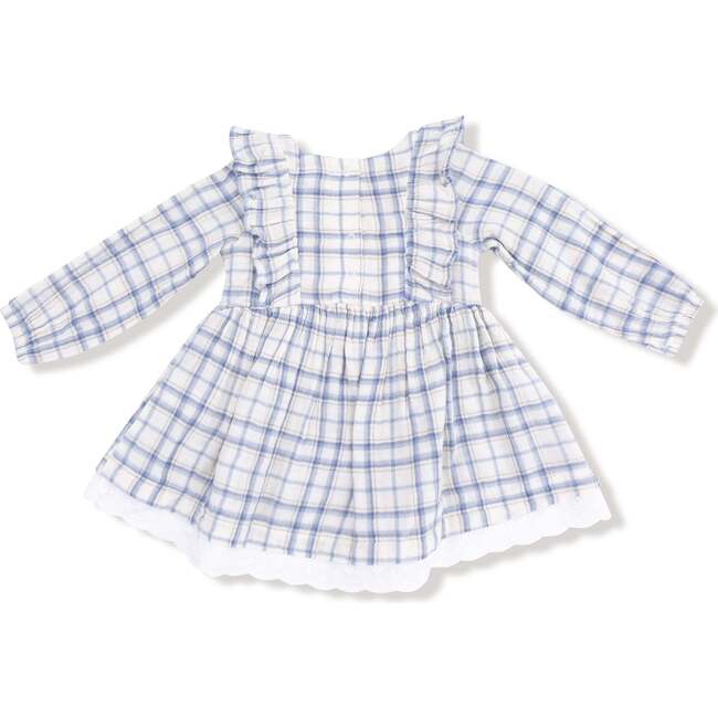 Long Sleeve Dress and Bloomer, Blue Plaid - Dresses - 3