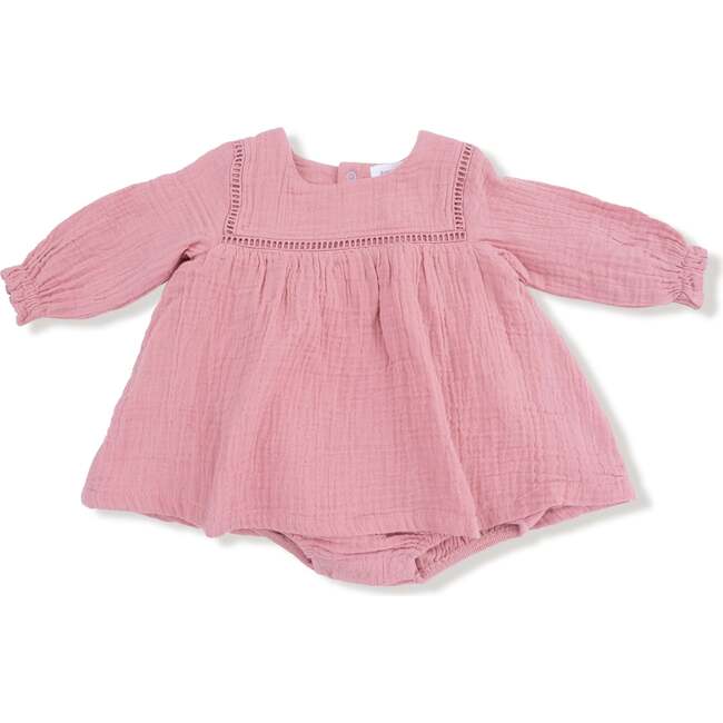 Muslin Puffed Long Sleeve Bubble with Skirt, Rose Elegance