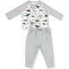 Long Sleeve Raglan Henley + Jogger, Washy Dinos - Mixed Apparel Set - 1 - thumbnail
