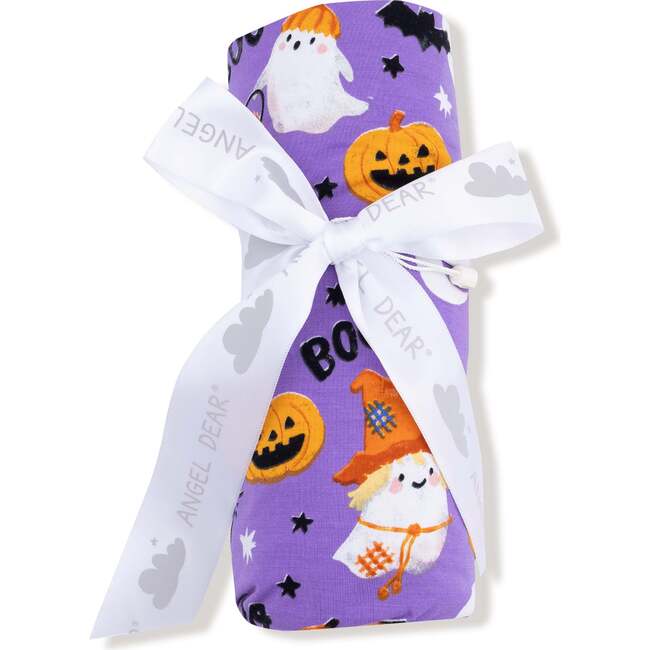 Glow In The Dark Swaddle Blanket, Costumed Ghosts Purple - Swaddles - 2