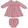 Smocked Ruffle Long Sleeve Dress, Bandana Floral - Dresses - 1 - thumbnail