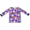 Glow In The Dark Long Sleeve Loungewear Set, Costumed Ghosts Purple - Mixed Apparel Set - 3