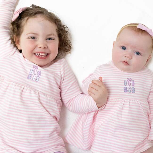 Long Sleeve Play Dress, Sibling Stripes - Dresses - 2