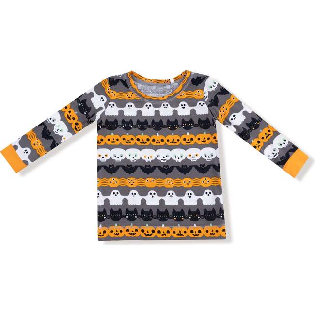 Glow In The Dark Long Sleeve Loungewear Set, Halloween Paper Garland - Mixed Apparel Set - 2