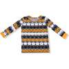 Glow In The Dark Long Sleeve Loungewear Set, Halloween Paper Garland - Mixed Apparel Set - 2