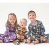Glow In The Dark Long Sleeve Loungewear Set, Costumed Ghosts - Mixed Apparel Set - 3
