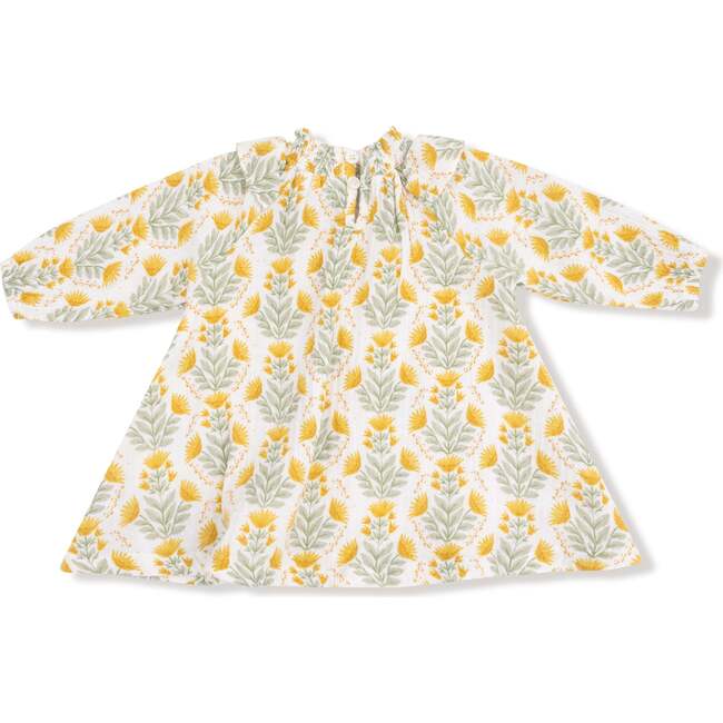 Long Sleeve Ruffle Dress + Bloomer, Winter Dandelions - Dresses - 3