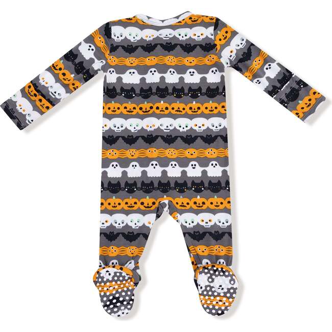 Glow In The Dark 2 Way Zipper Footie, Halloween Paper Garland - Footie Pajamas - 3