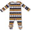 Glow In The Dark 2 Way Zipper Footie, Halloween Paper Garland - Footie Pajamas - 3