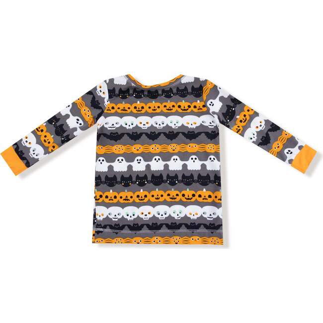 Glow In The Dark Long Sleeve Loungewear Set, Halloween Paper Garland - Mixed Apparel Set - 3