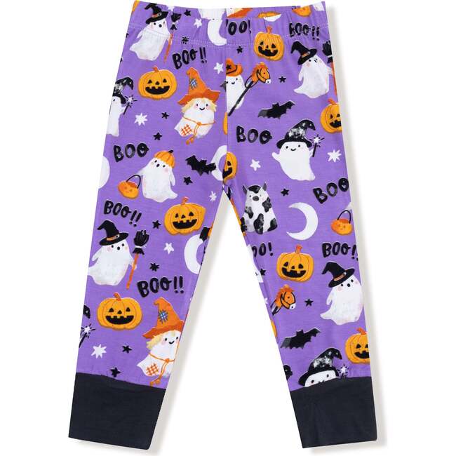 Glow In The Dark Long Sleeve Loungewear Set, Costumed Ghosts Purple - Mixed Apparel Set - 5