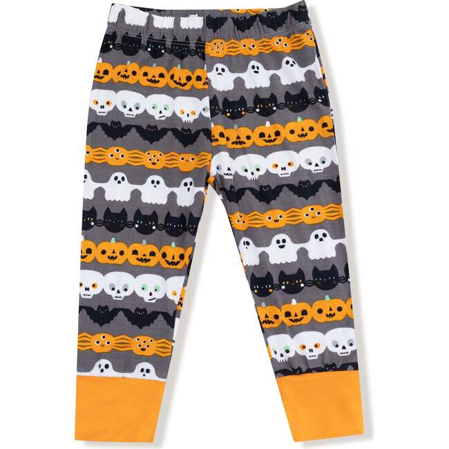 Glow In The Dark Long Sleeve Loungewear Set, Halloween Paper Garland - Mixed Apparel Set - 4