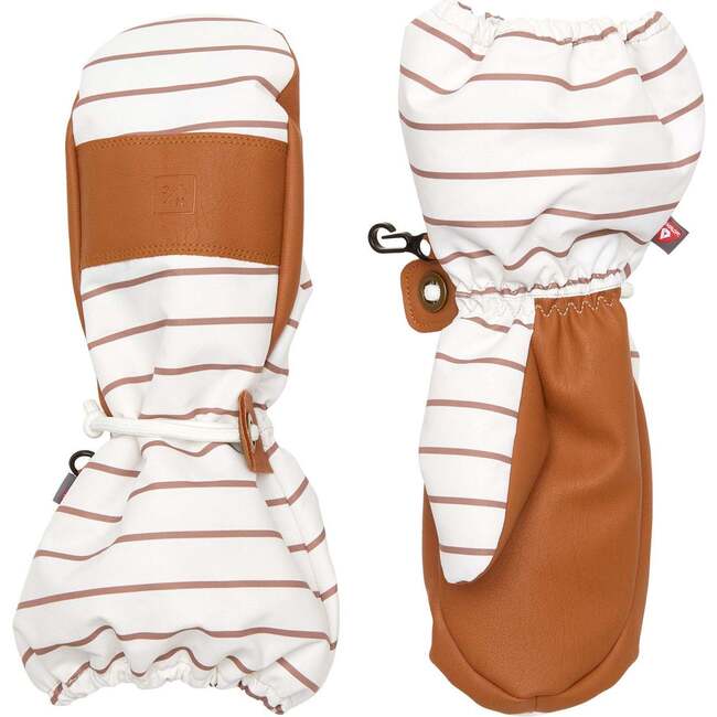 Kids Waterproof Ski Mitten, Breton Stripe - Gloves - 2