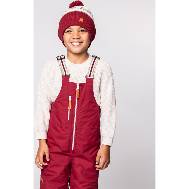 Kids Northern Classics Knit Pom Hat, Heritage Red and Winter White - Hats - 3