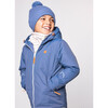 Kids Knit Winter Hat with Knit Pom, Mountain Blue - Hats - 4