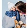 Kids Knit Winter Hat with Knit Pom, Cloud Blue - Hats - 3
