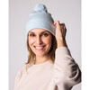 Adult Knit Winter Hat with Knit Pom, Cloud Blue - Winter Hats - 3