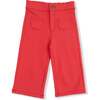 High Waisted Varsity Babybells, Red - Pants - 1 - thumbnail