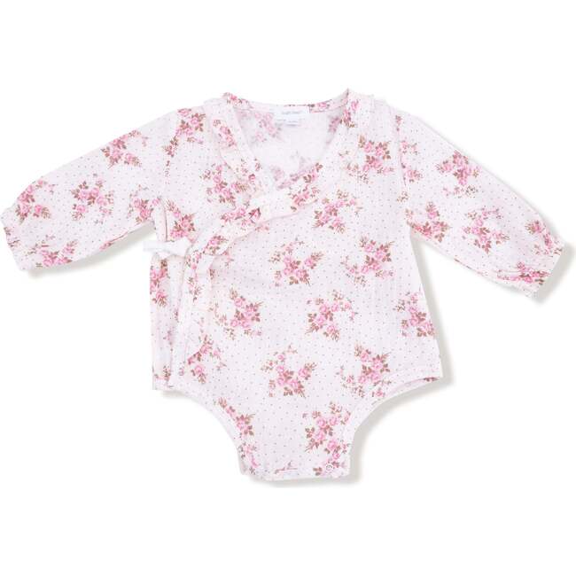 Long Sleeve Kimono Bodysuit, Belle Rosette Dot