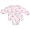 Long Sleeve Kimono Bodysuit, Belle Rosette Dot - Onesies - 1 - thumbnail
