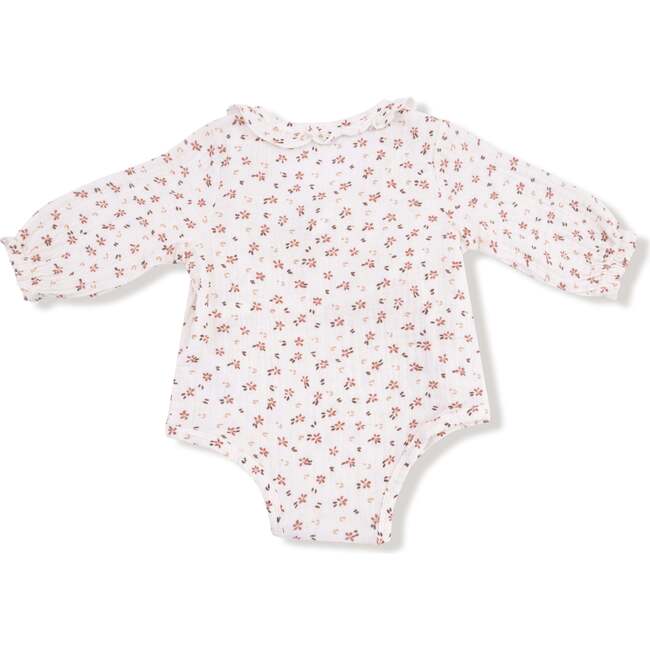 Muslin Long Sleeve Kimono Bodysuit, Carrie Floral - Onesies - 2