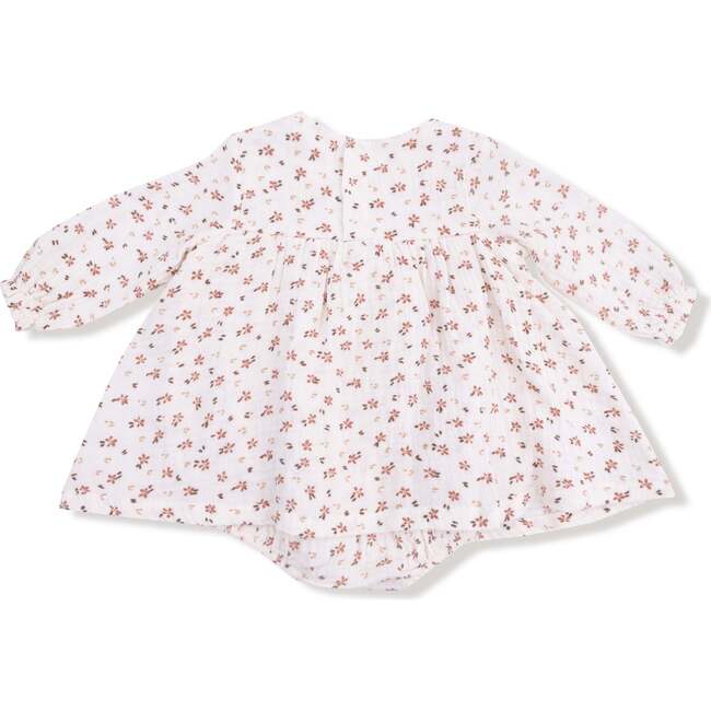 Muslin Long Sleeve Smocked Ruffle Bubble with Skirt, Carrie Floral - Dresses - 2