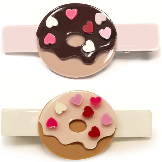 Lilies & Roses- Donuts and Hearts Alligator Clip - Hair Accessories - 1