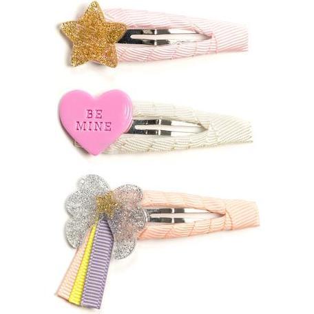 Be Mine Star Wing Silver Covered Snap Clip (Trio)