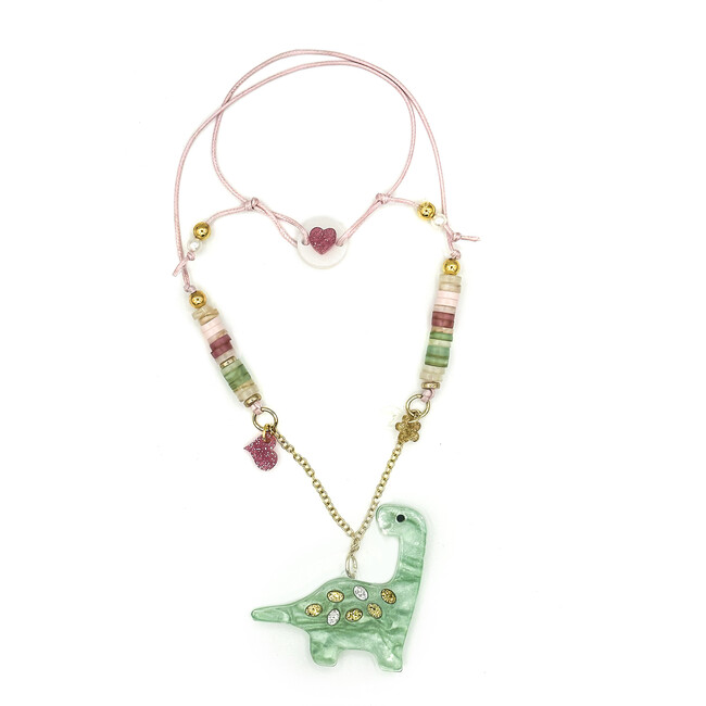 Preciousaurus Pendant Pearlized Necklace, Green